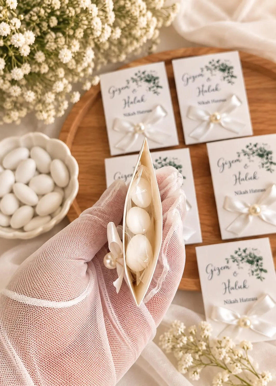 Badem Şekerli Kart Nikah Şekeri görsel 2
